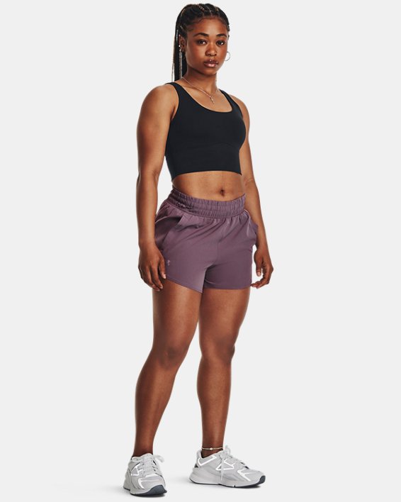 女士UA Flex Woven 3英寸短褲 in Purple image number 2